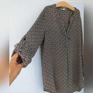 Anthropologie Pleione Long Sleeve V-neck Popover Hi-Low Going Out Blouse